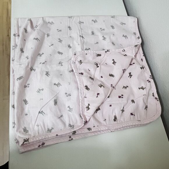 Old Navy Pink Fawn Deer Mushrooms Flannel Baby Receiving Blanket Lovey Lovie - Picture 12 of 13
